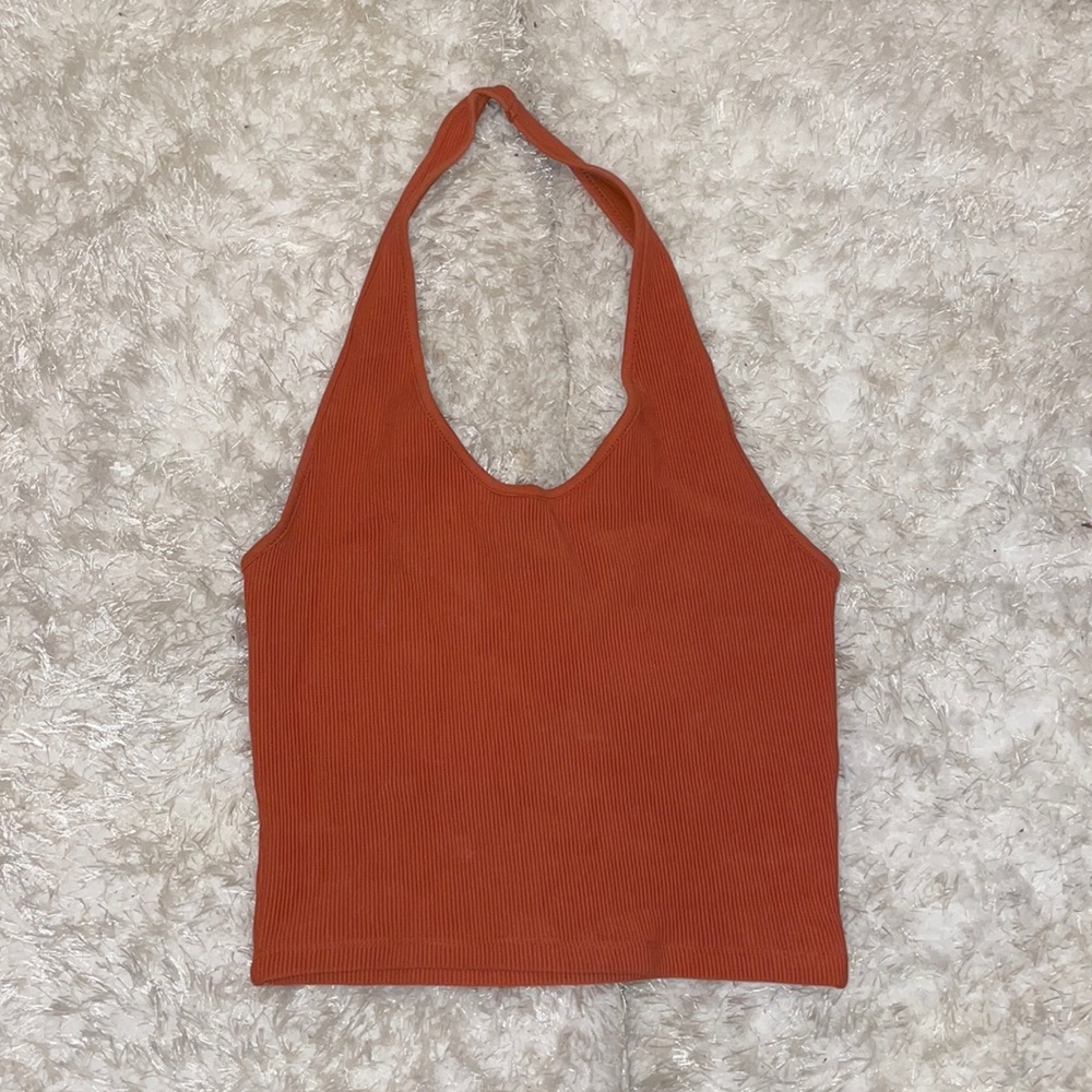 Topshop Rustic Orange Halter Top
